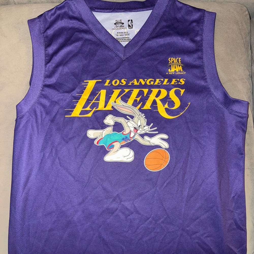 Space Jam Los Angeles Lakers Purple Jersey Boys M 10/12